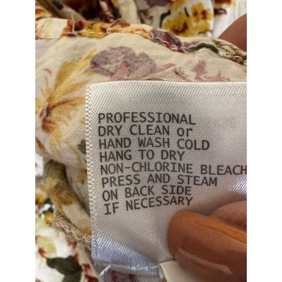 Womens Floral 2X Hi Low Asymmetrical Button Down 3/4 Sleeve Blouse Cottagecore - Picture 6 of 8